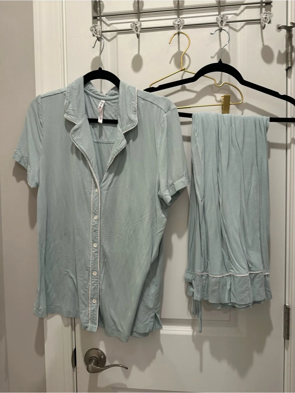 Soma Light Blue Short-Sleeve Button Pajama Set